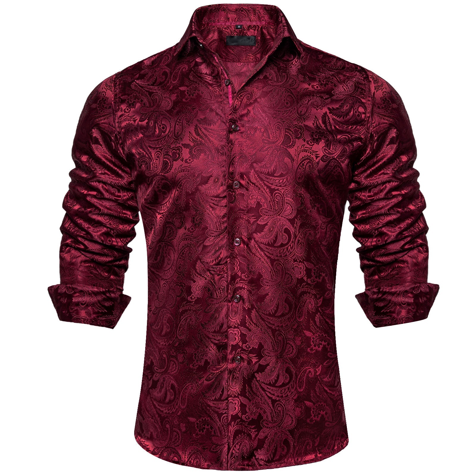 Red Paisley Silk Dress Shirt shirt    - Sophisticated Gentlemen