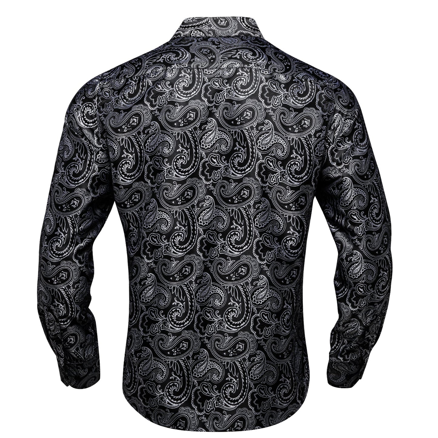 Black and Gray Paisley Dress Shirt shirt    - Sophisticated Gentlemen