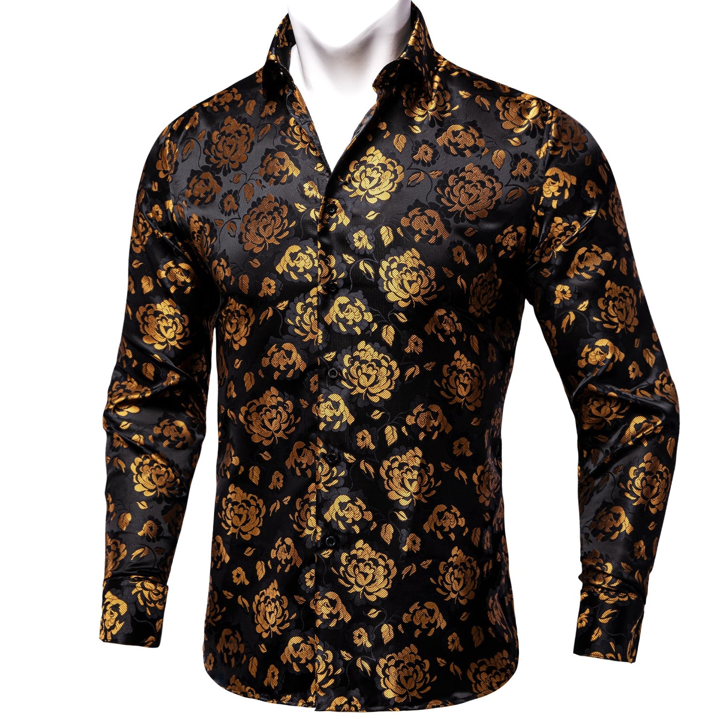 Golden Peony Floral Dress Shirt shirt S - Sophisticated Gentlemen