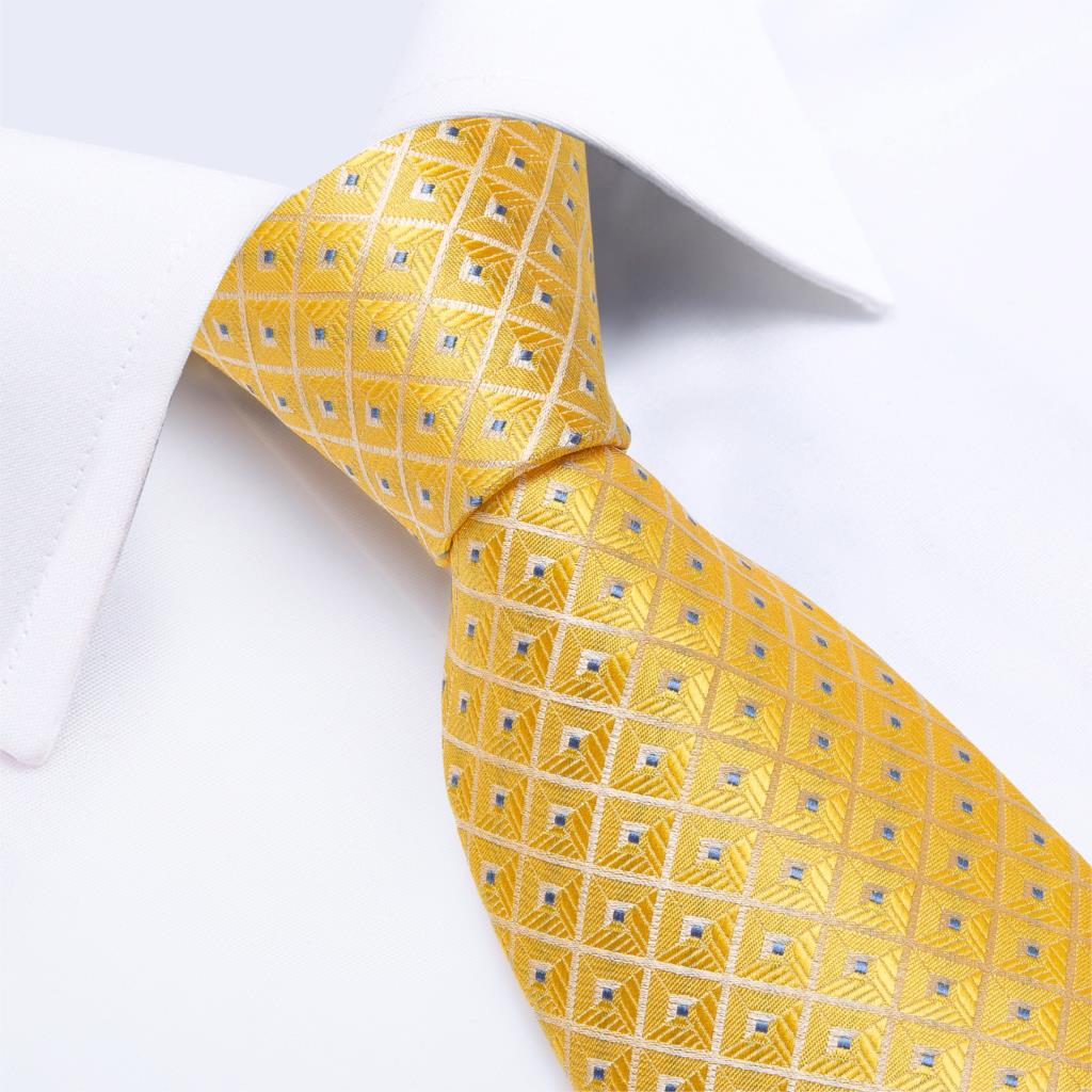 Gold and Diamonds Tie, Pocket Square and Cufflinks tie sets - Sophisticated Gentlemen