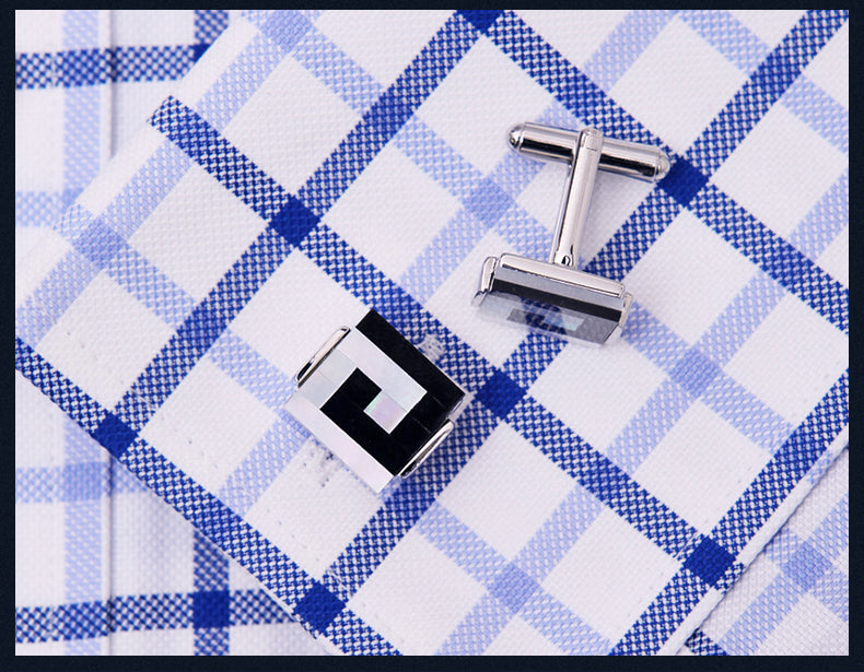 Black Shell Cufflinks Cufflink - Sophisticated Gentlemen