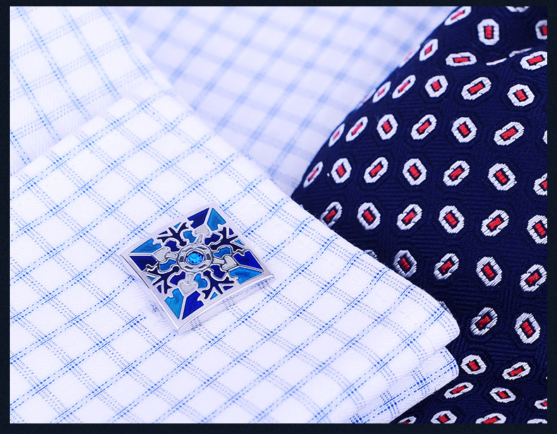 Vintage Blue Enamel Cufflinks Cufflink - Sophisticated Gentlemen