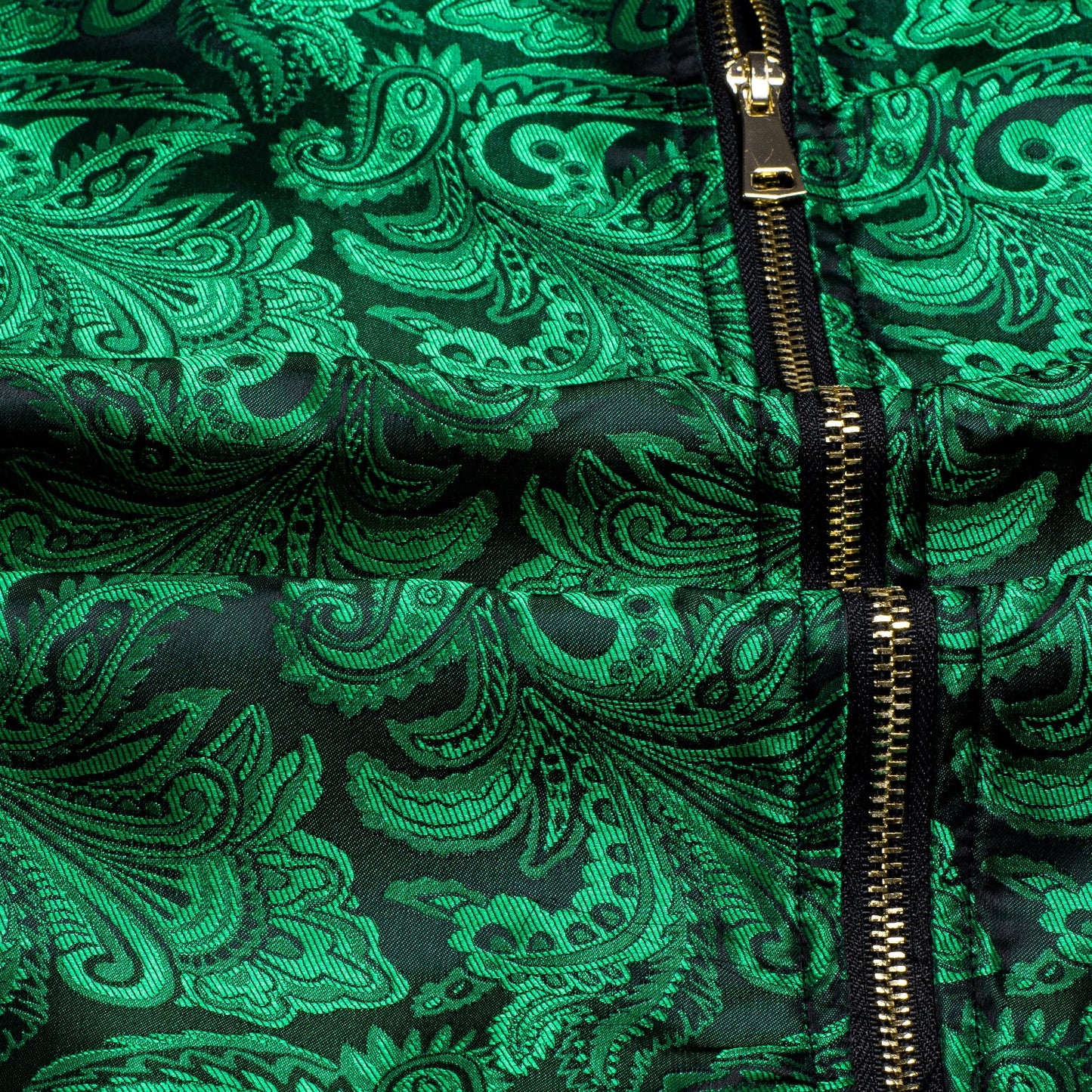 Green Paisley Silk Bomber Jacket jacket - Sophisticated Gentlemen