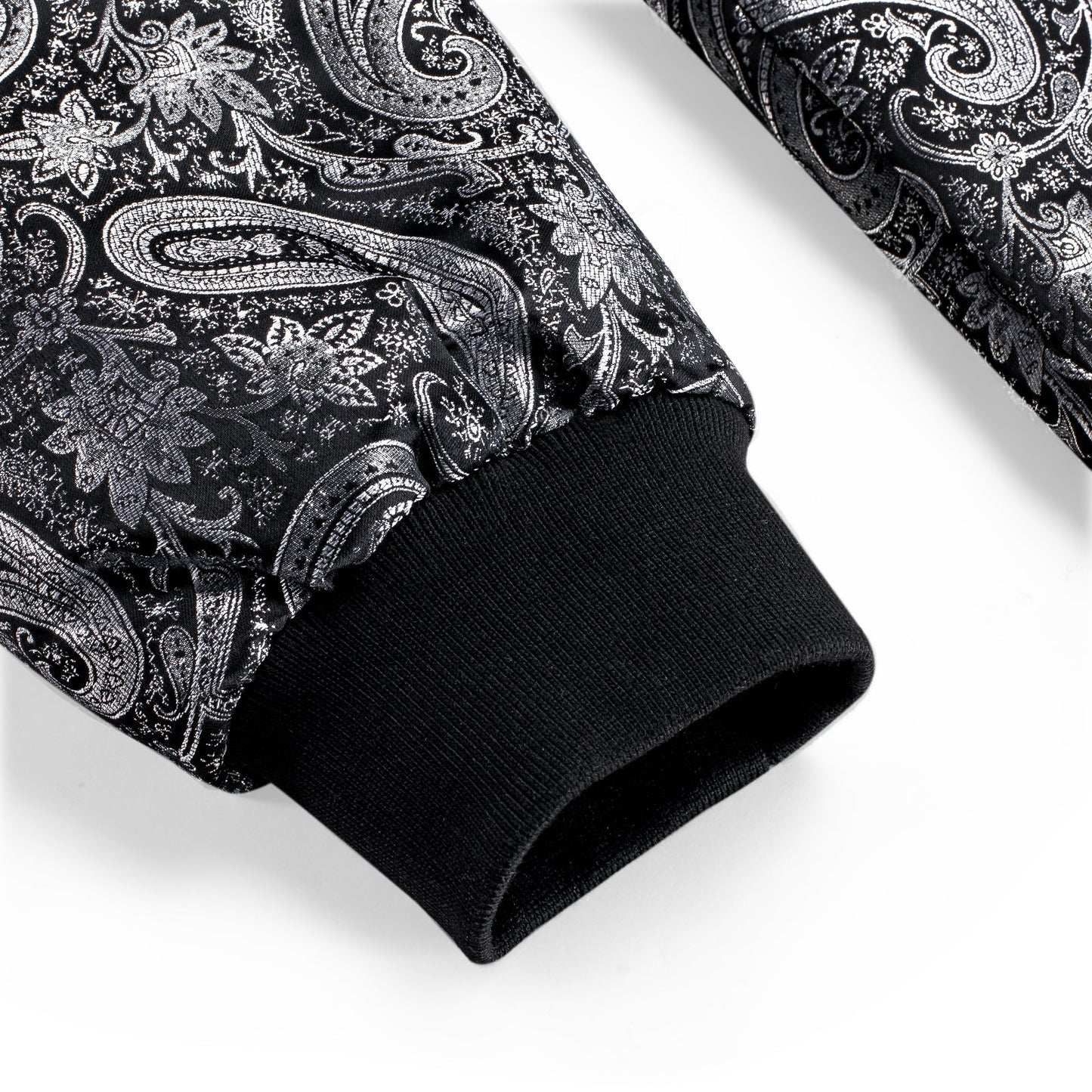 Silver Paisley Silk Bomber Jacket jacket - Sophisticated Gentlemen