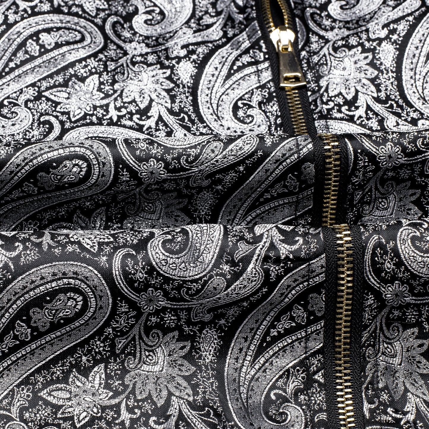 Silver Paisley Silk Bomber Jacket jacket - Sophisticated Gentlemen