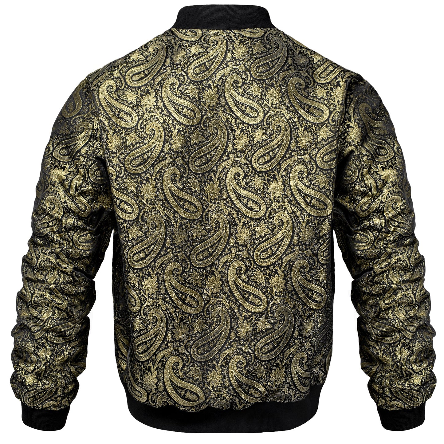 Gold Paisley Silk Bomber Jacket jacket - Sophisticated Gentlemen