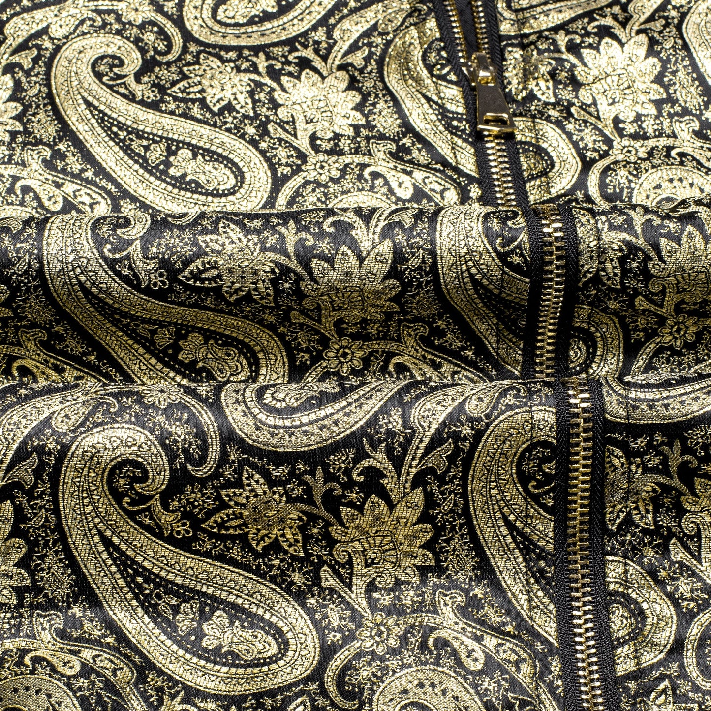 Gold Paisley Silk Bomber Jacket jacket - Sophisticated Gentlemen