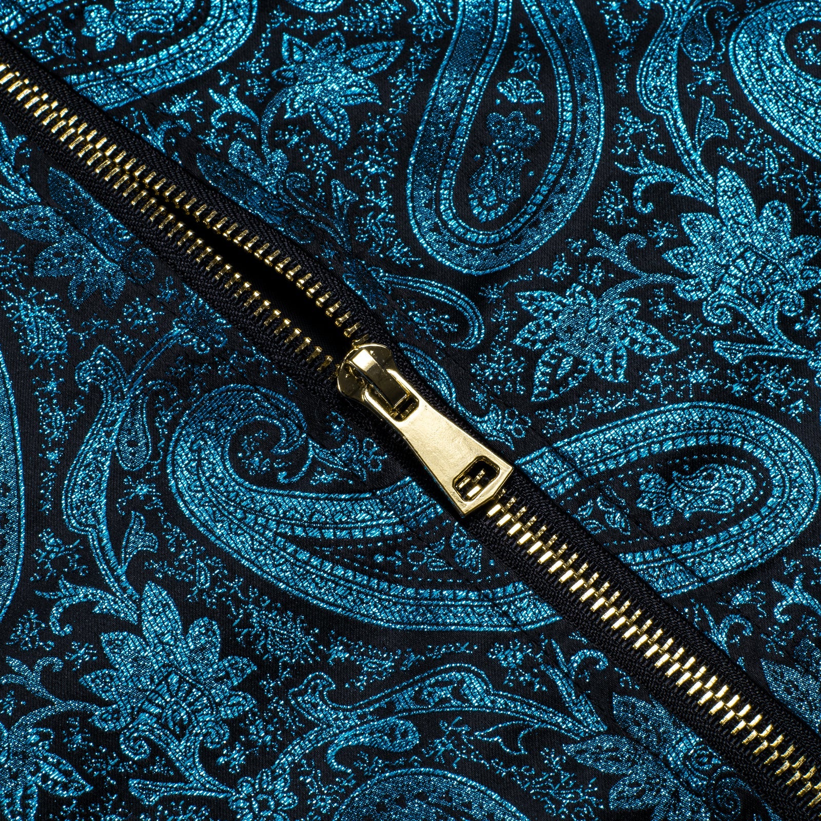 Blue Paisley Silk Bomber Jacket jacket    - Sophisticated Gentlemen