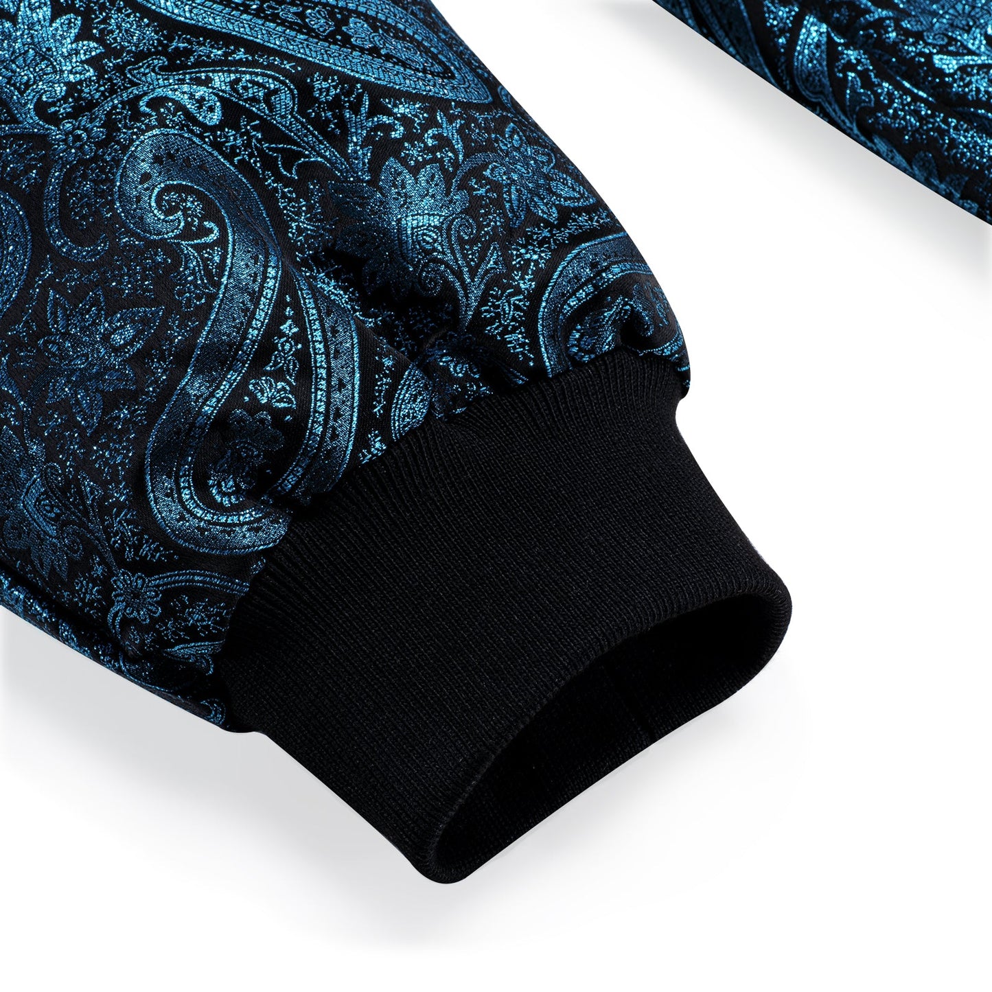 Blue Paisley Silk Bomber Jacket jacket    - Sophisticated Gentlemen