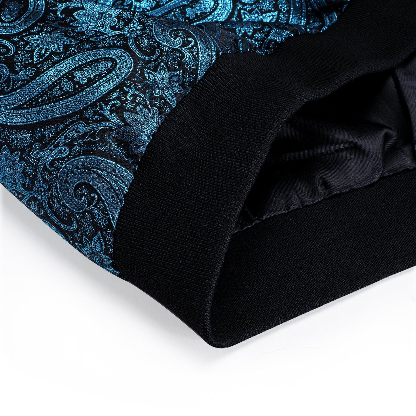 Blue Paisley Silk Bomber Jacket jacket    - Sophisticated Gentlemen