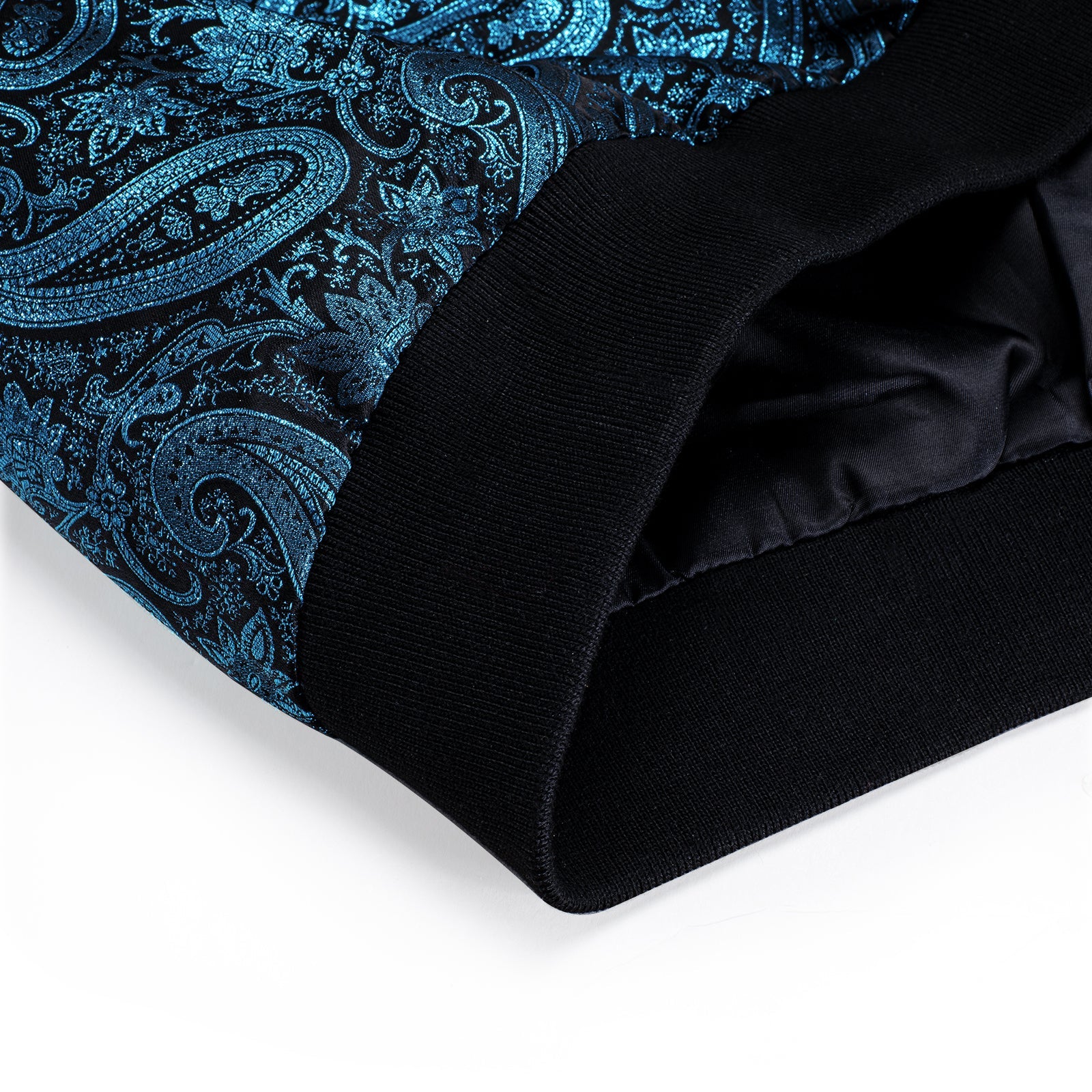 Blue Paisley Silk Bomber Jacket jacket    - Sophisticated Gentlemen