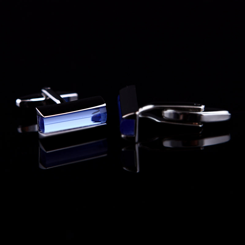 Crystal Sky Blue Cufflinks Cufflink - Sophisticated Gentlemen
