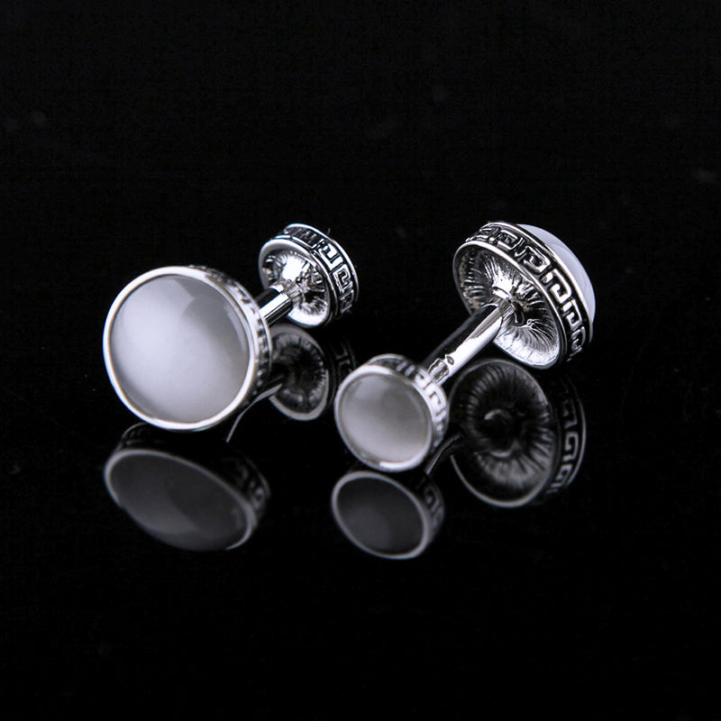 Round Mother Of Pearl Cufflinks Cufflink - Sophisticated Gentlemen
