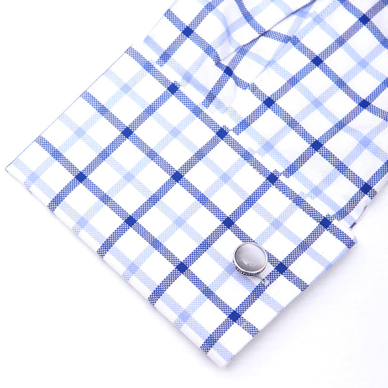 Round Mother Of Pearl Cufflinks Cufflink - Sophisticated Gentlemen