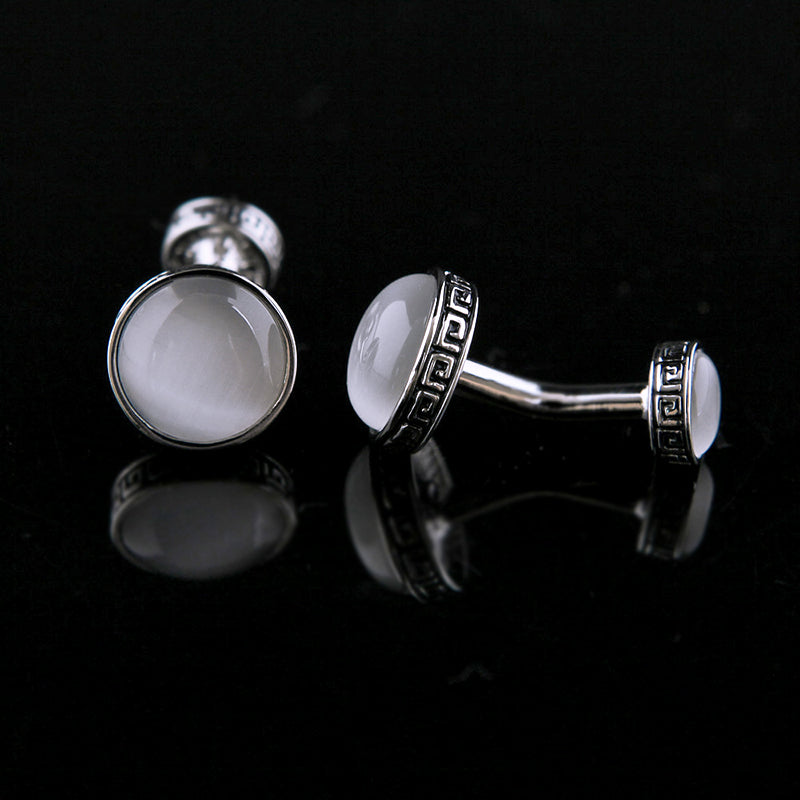 Round Mother Of Pearl Cufflinks Cufflink - Sophisticated Gentlemen