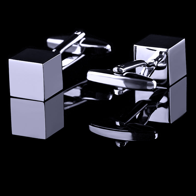 Silver Cube Cufflinks Cufflink - Sophisticated Gentlemen