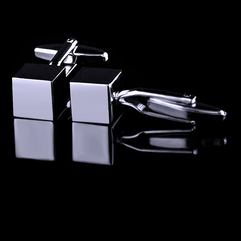 Silver Cube Cufflinks Cufflink - Sophisticated Gentlemen