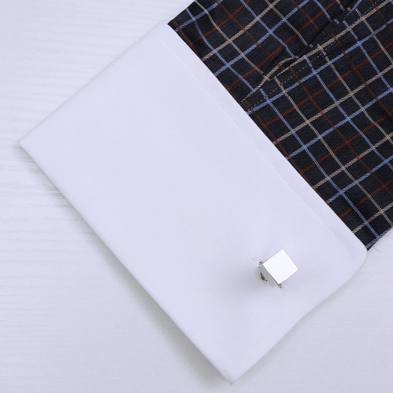 Silver Cube Cufflinks Cufflink - Sophisticated Gentlemen