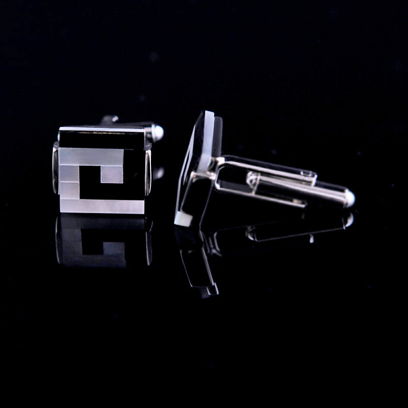 Black Shell Cufflinks Cufflink - Sophisticated Gentlemen