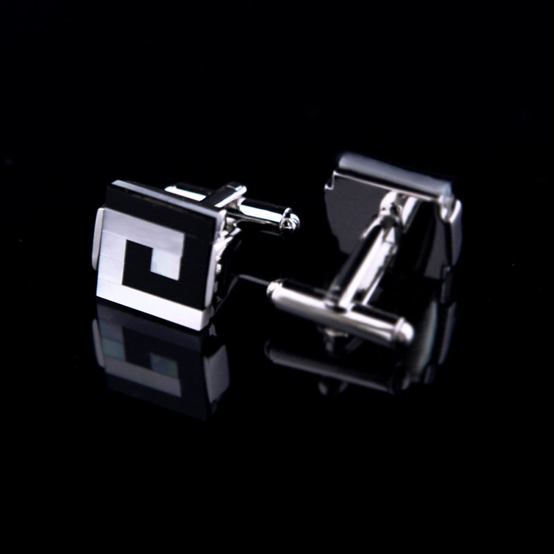 Black Shell Cufflinks Cufflink - Sophisticated Gentlemen