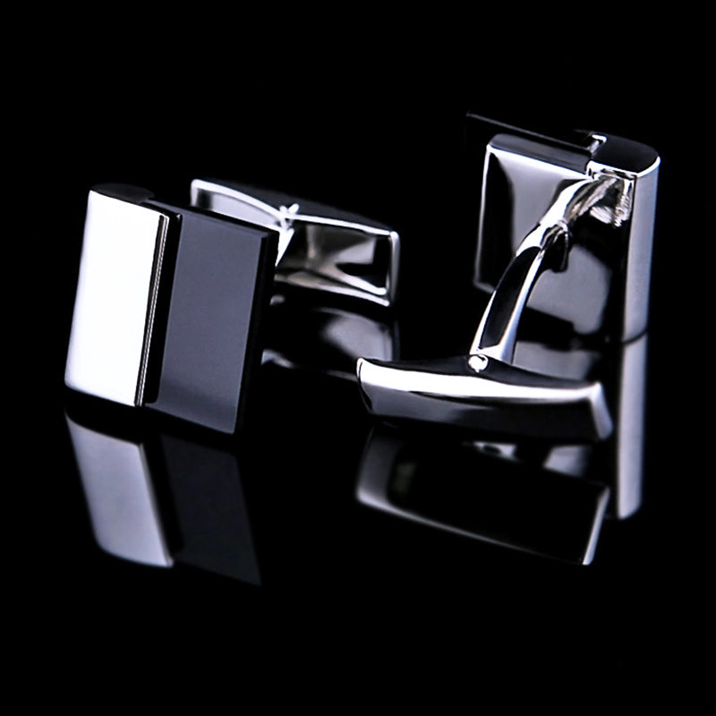 White Over Black Cufflinks Cufflink - Sophisticated Gentlemen