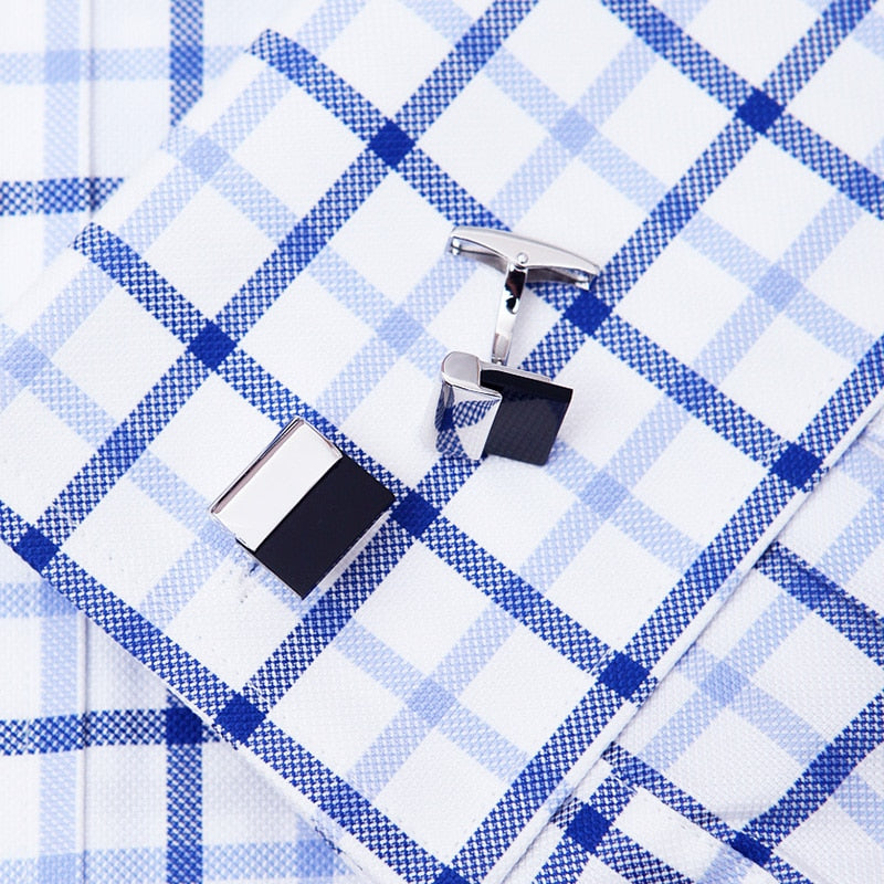 White Over Black Cufflinks Cufflink - Sophisticated Gentlemen