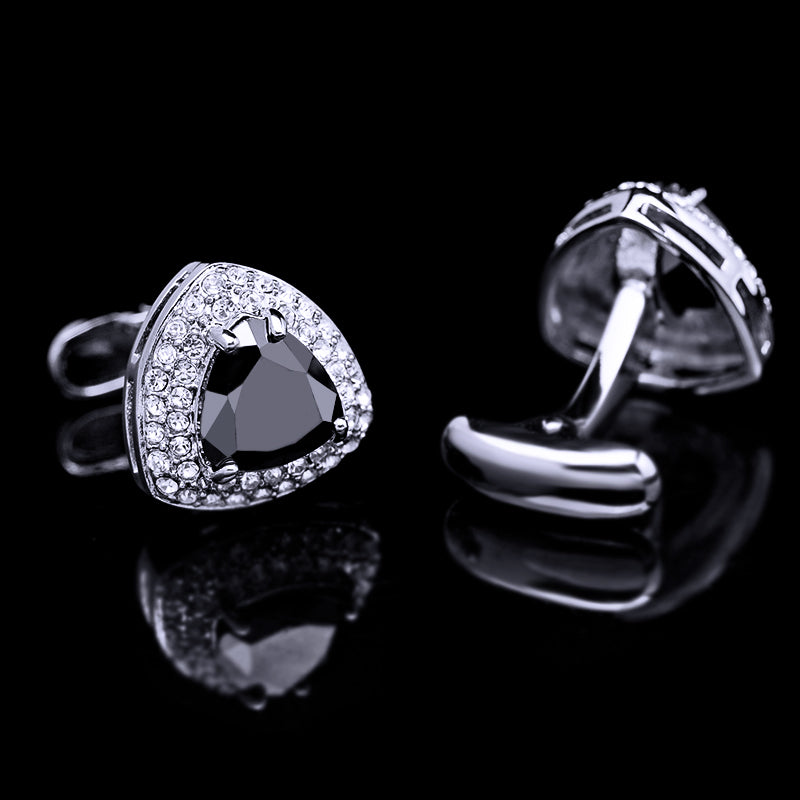 Crystal Black Onyx Cufflinks Cufflink - Sophisticated Gentlemen