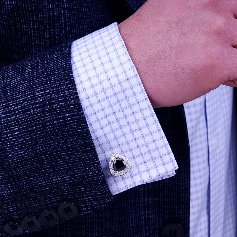 Crystal Black Onyx Cufflinks Cufflink - Sophisticated Gentlemen
