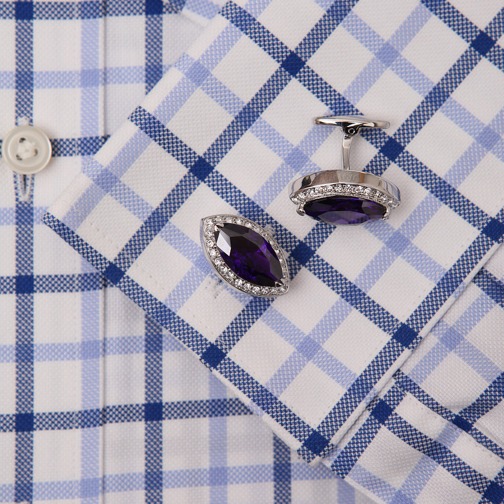 Crystal Purple Diamond Cufflinks Cufflink - Sophisticated Gentlemen