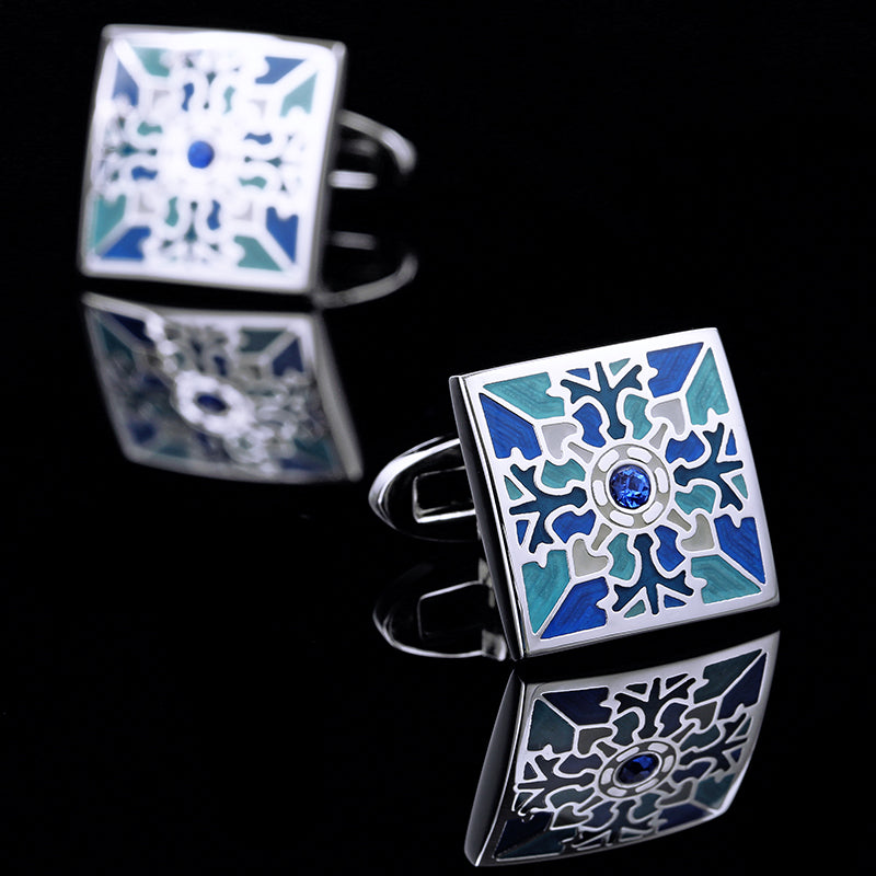 Vintage Blue Enamel Cufflinks Cufflink - Sophisticated Gentlemen