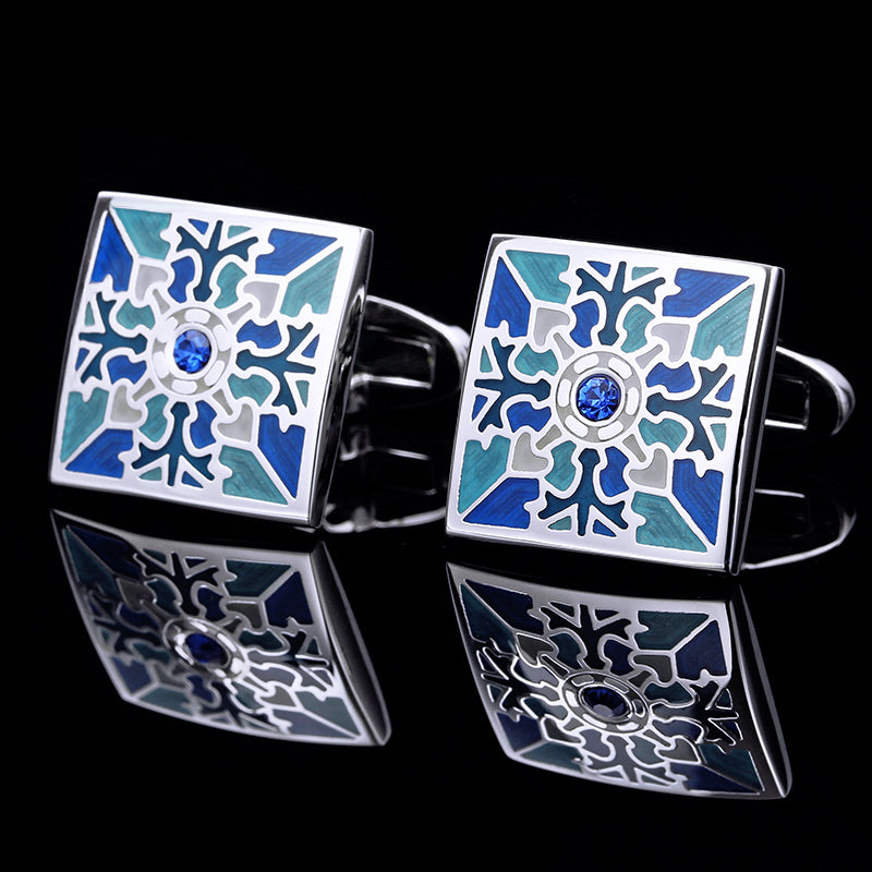 Vintage Blue Enamel Cufflinks Cufflink - Sophisticated Gentlemen
