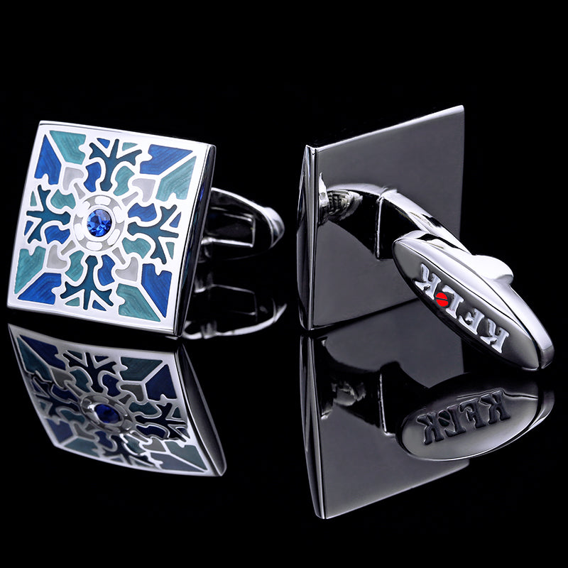 Vintage Blue Enamel Cufflinks Cufflink - Sophisticated Gentlemen