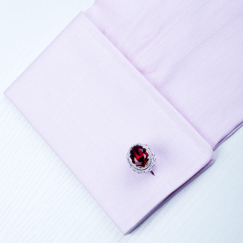 Vintage Crystal Red Ruby Cufflinks Cufflink - Sophisticated Gentlemen