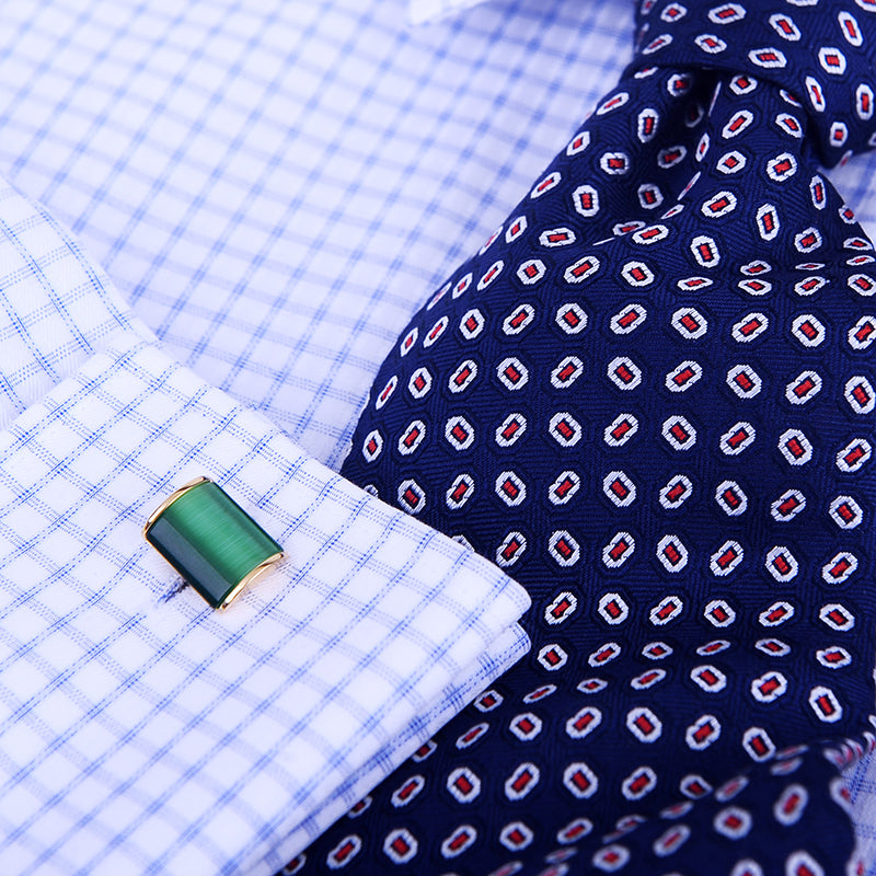 18k Yellow Gold Emerald Green Cufflinks Cufflink - Sophisticated Gentlemen