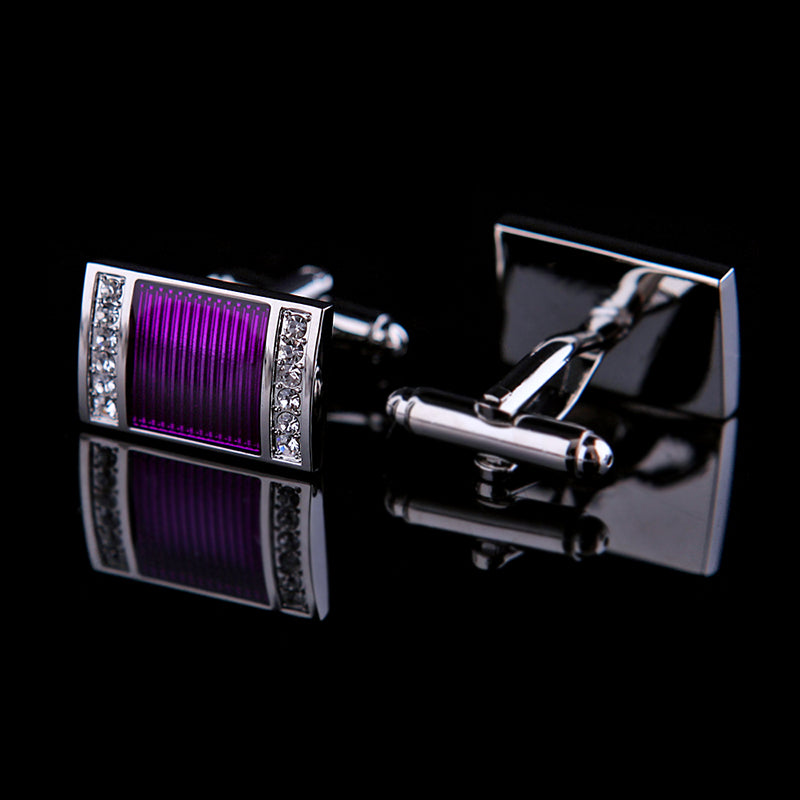 Crystal Purple Wedding Cufflinks Cufflink - Sophisticated Gentlemen