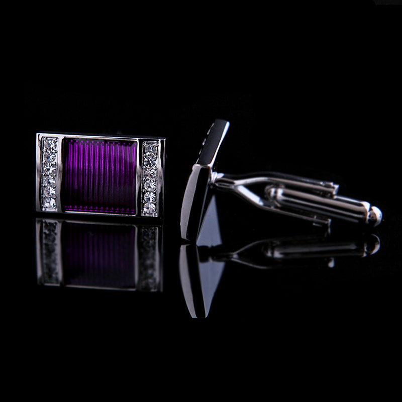 Crystal Purple Wedding Cufflinks Cufflink - Sophisticated Gentlemen