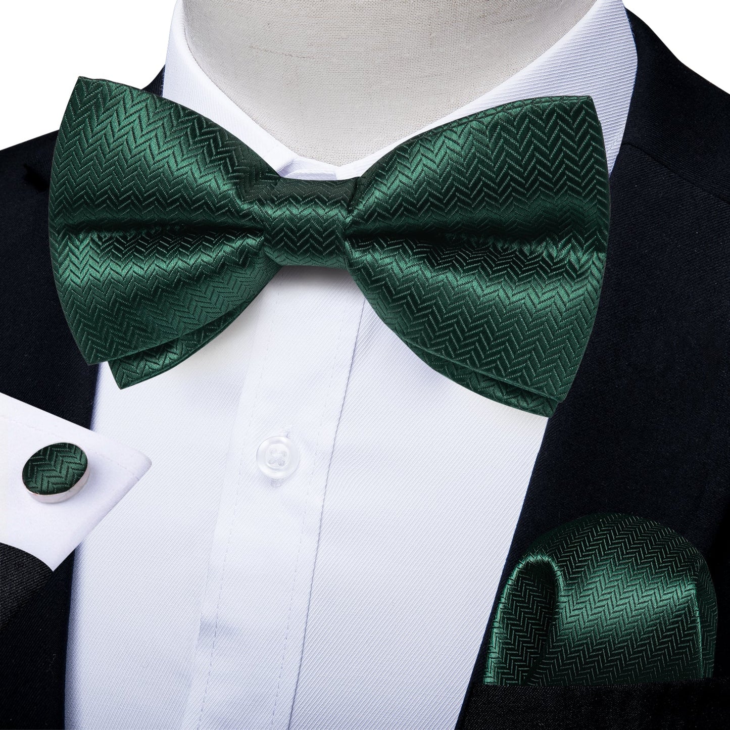 Green Chevron Bow Tie bow ties - Sophisticated Gentlemen