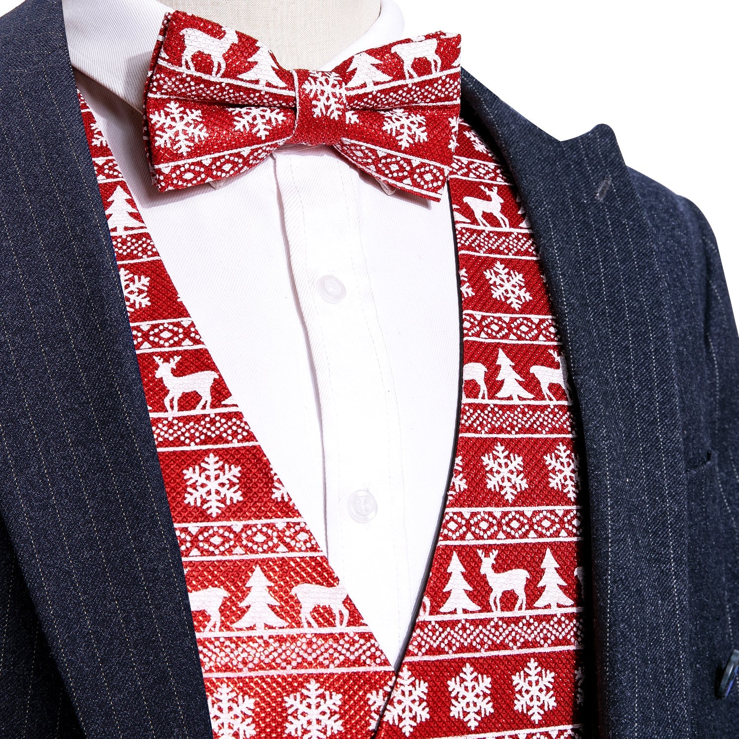 Festive Cheer Ugly Sweater-Inspired Vest Set vest set S ( Chest 41) - Sophisticated Gentlemen