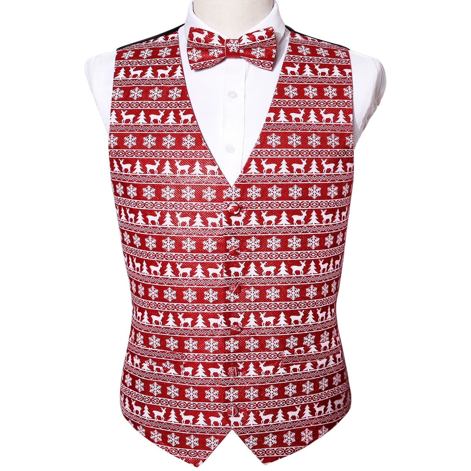 Festive Cheer Ugly Sweater-Inspired Vest Set vest set - Sophisticated Gentlemen
