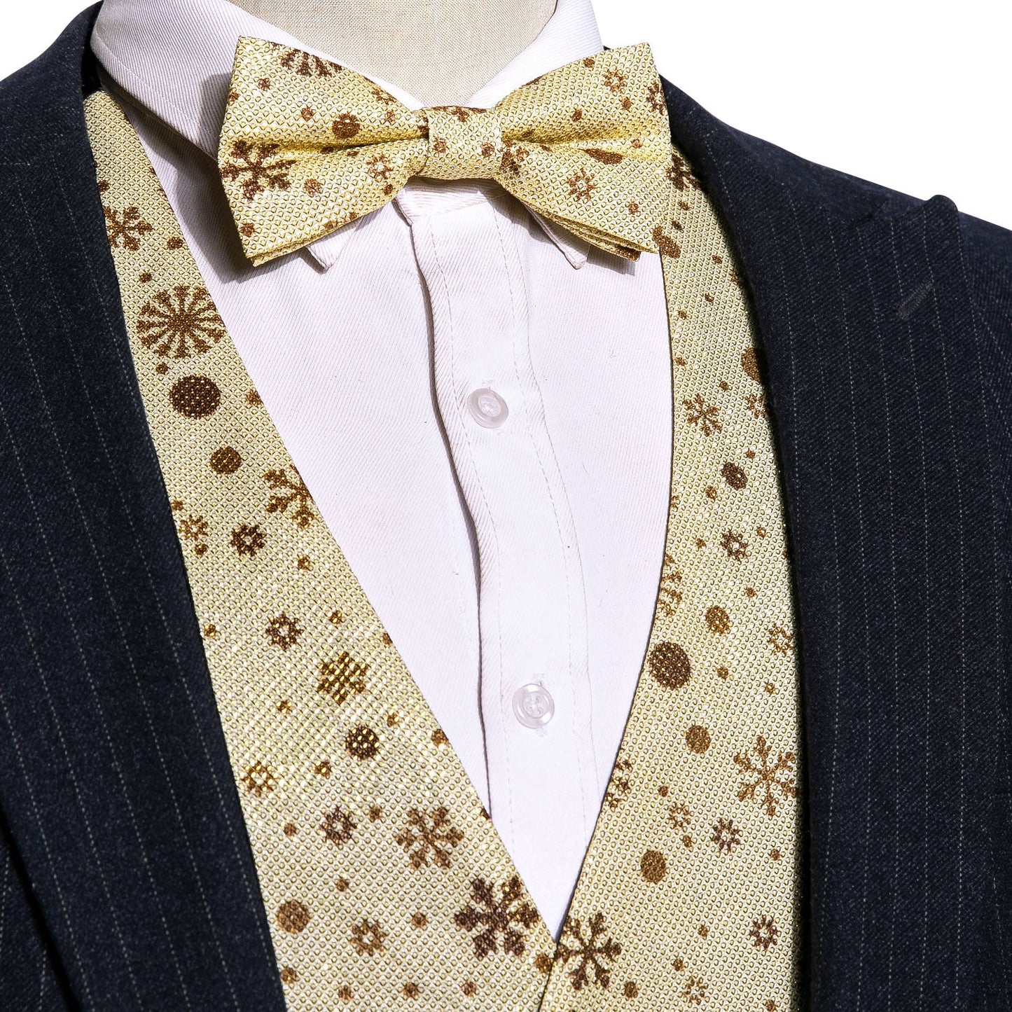 Champagne and Brown Vest Set vest set - Sophisticated Gentlemen