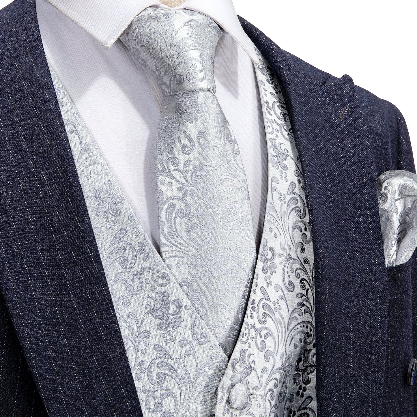 Light Gray Vest Set vest set S (Chest 41) - Sophisticated Gentlemen