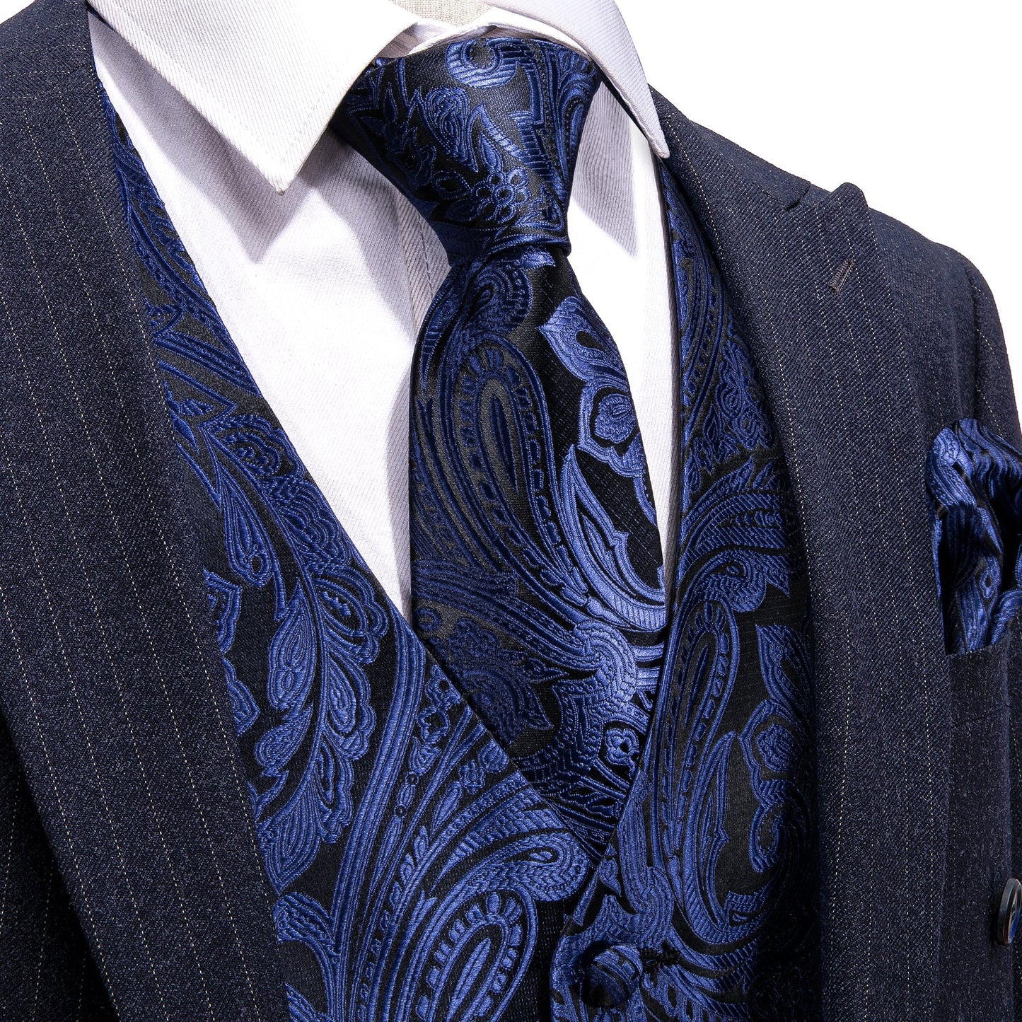 Deep Blue Vest Set vest set S (Chest 41) - Sophisticated Gentlemen
