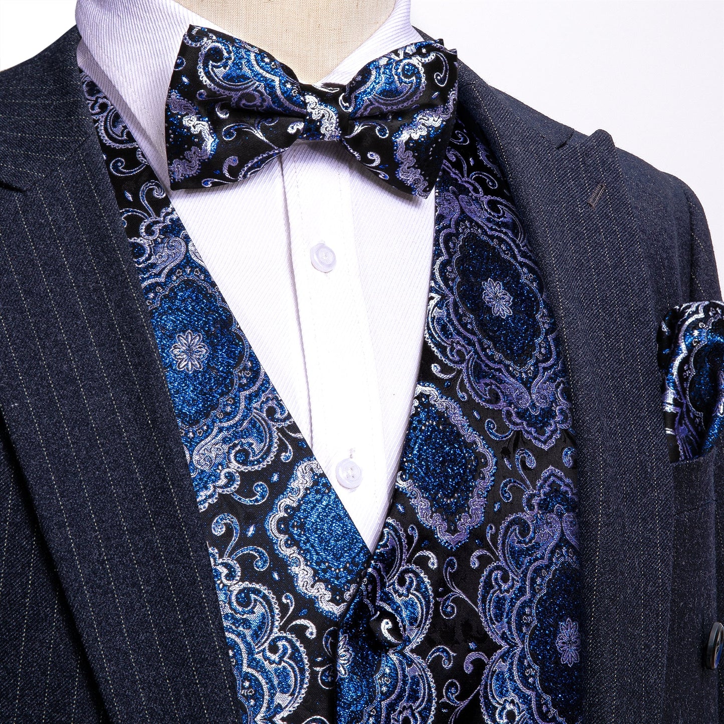 Blue Baroque Vest Set vest set S Chest 41) - Sophisticated Gentlemen