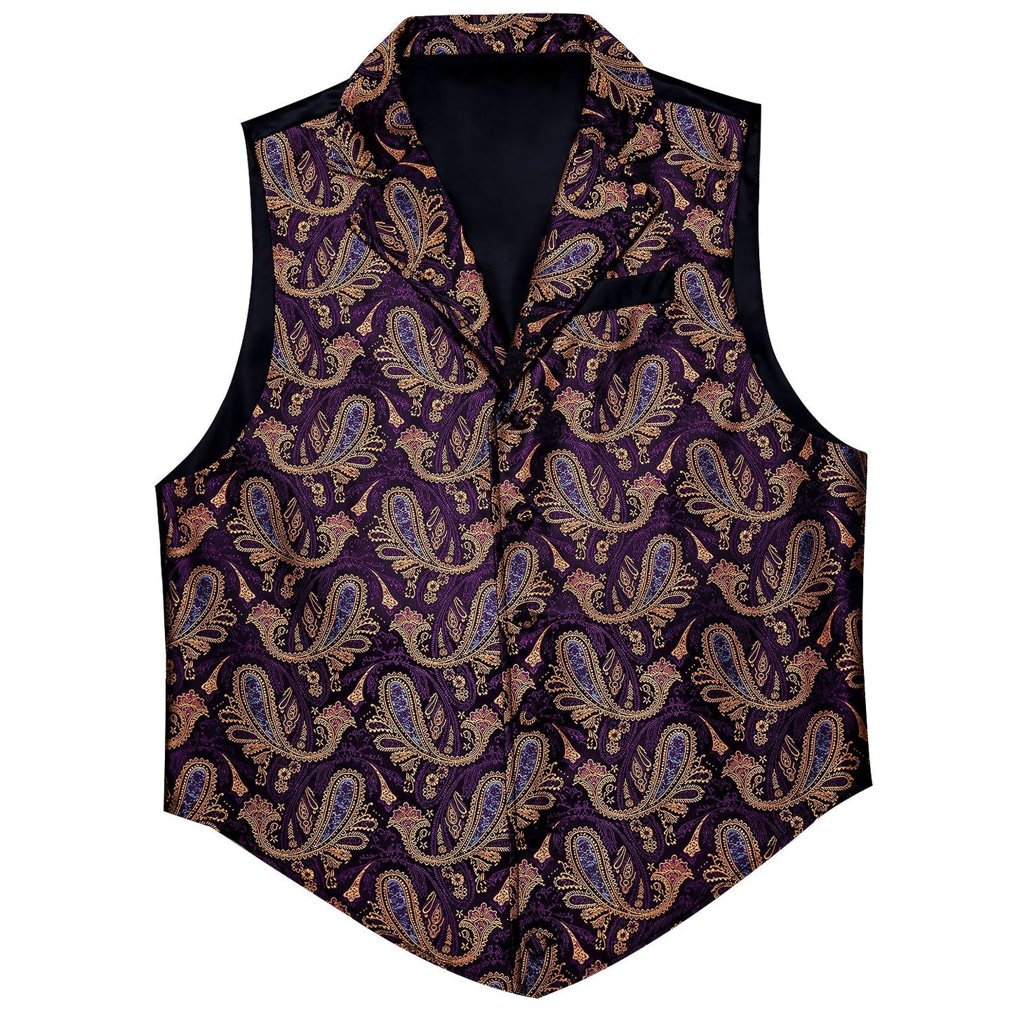 Brown and Purple Paisley Vest vest set S (Chest 38)   - Sophisticated Gentlemen