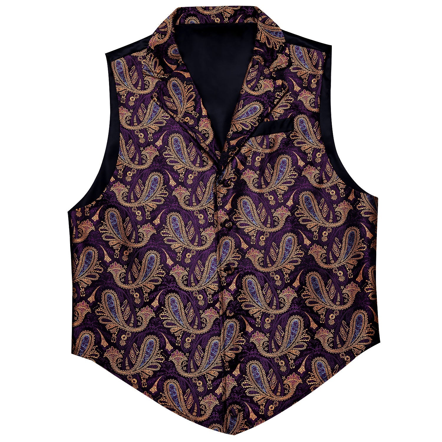 Brown and Purple Paisley Vest vest set S (Chest 38)   - Sophisticated Gentlemen