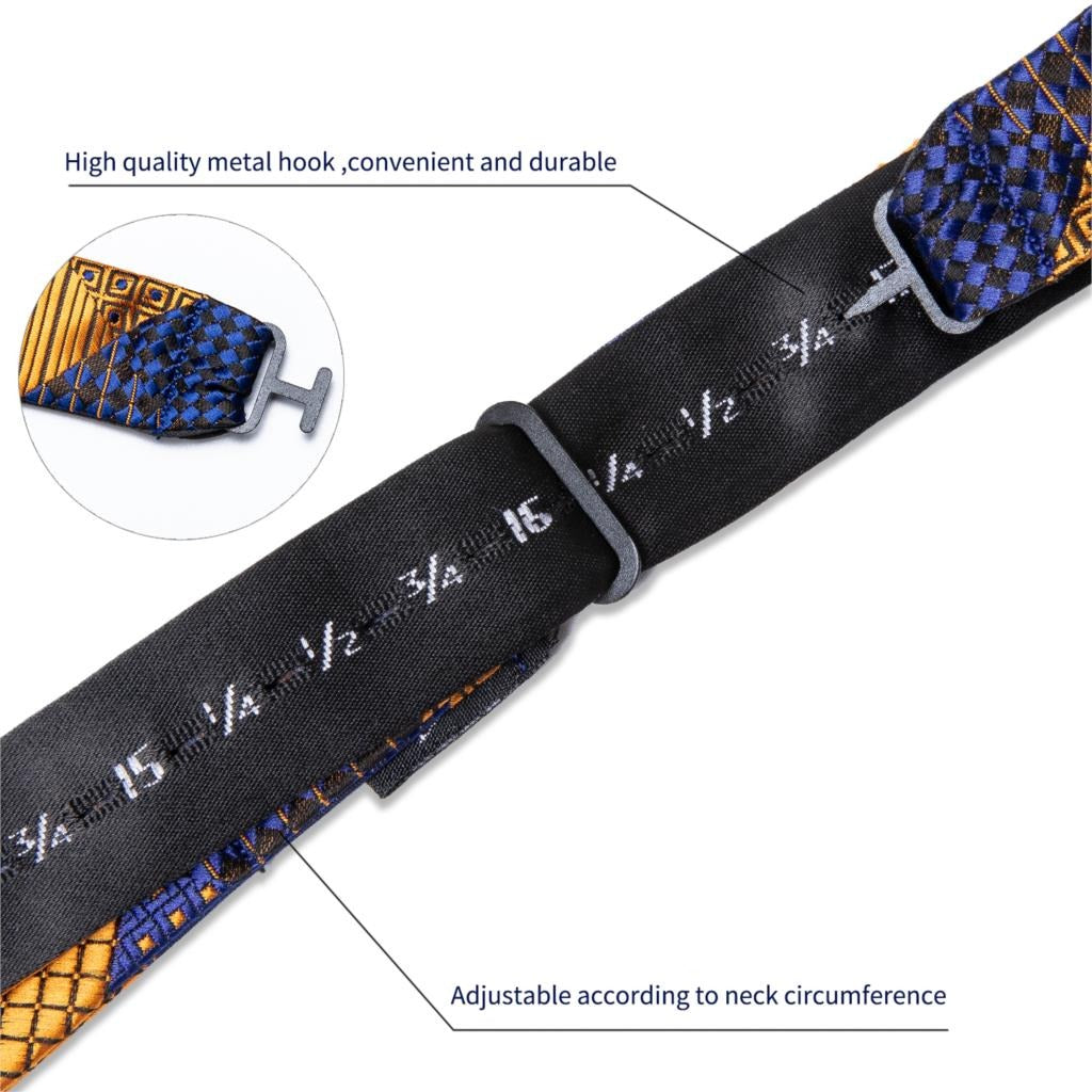 Blue and Gold Plaid Bow Tie bow ties - Sophisticated Gentlemen