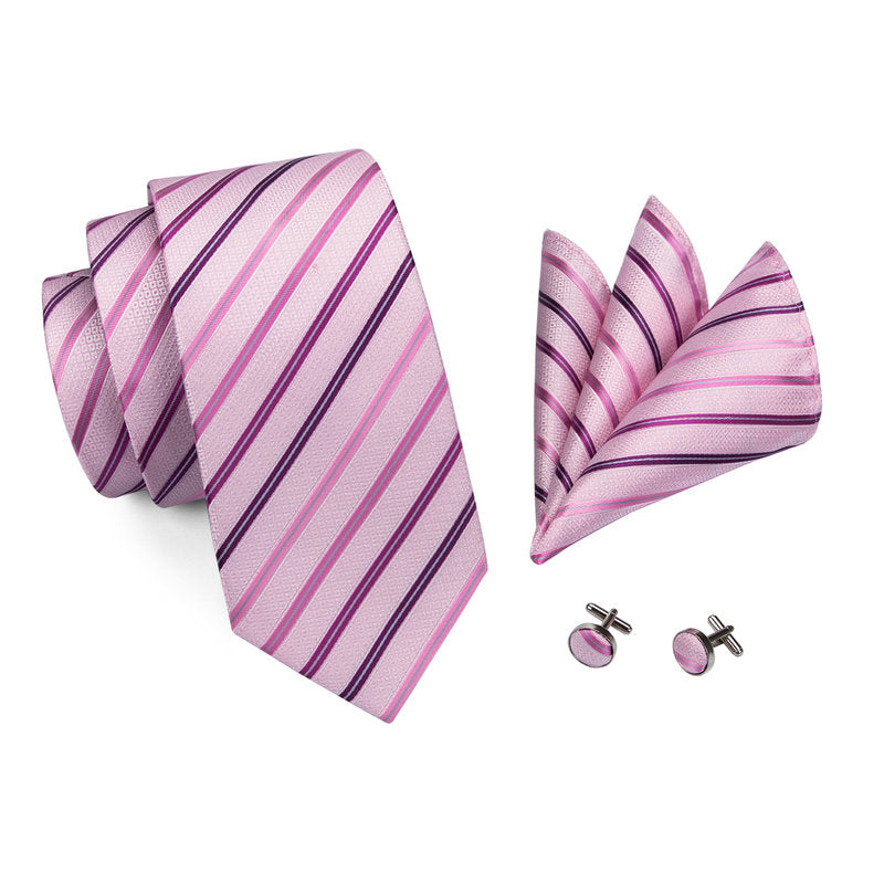Pink Daiquiri Tie, Pocket Square and Cufflinks tie sets - Sophisticated Gentlemen