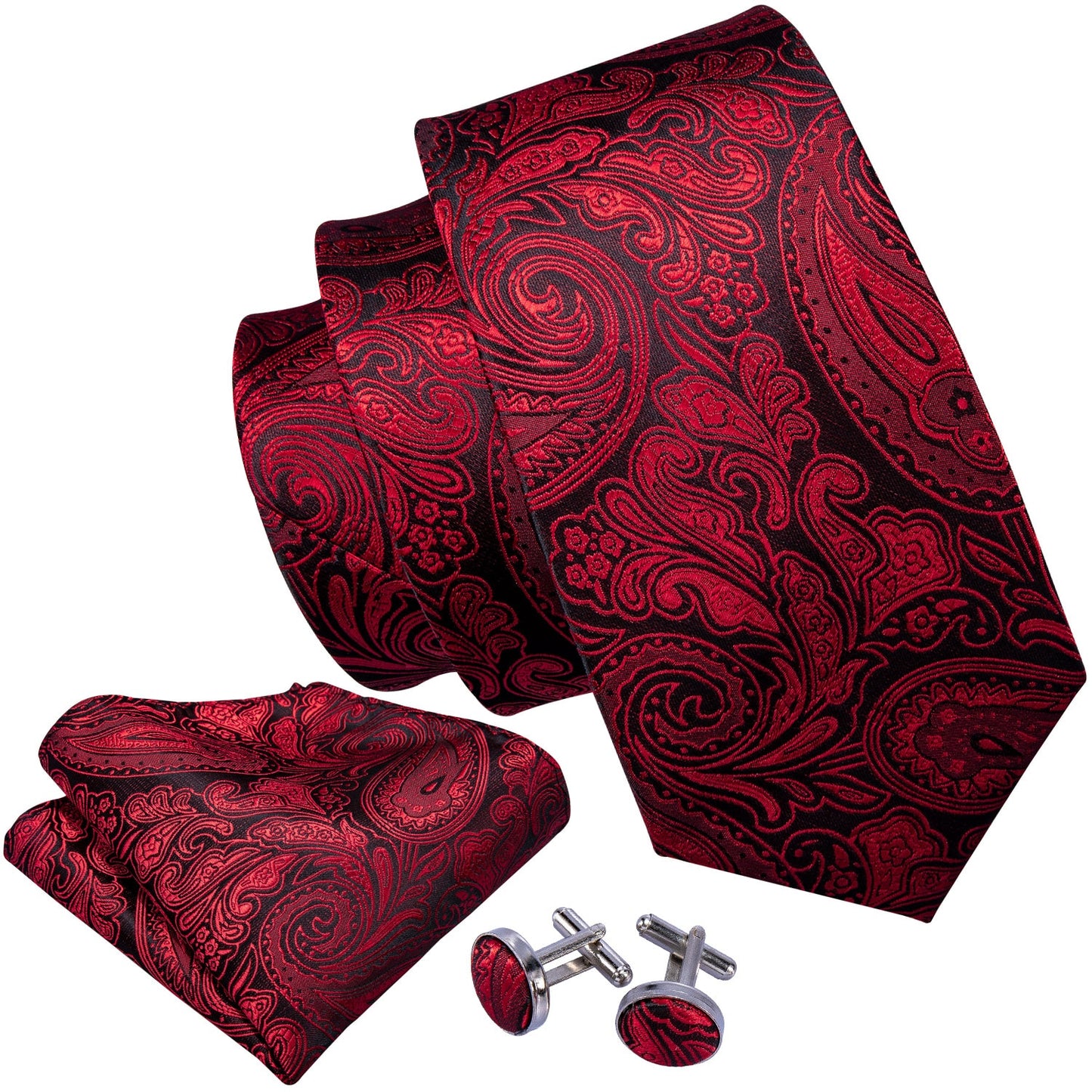 Dracula Tie, Pocket Square and Cufflinks tie sets - Sophisticated Gentlemen