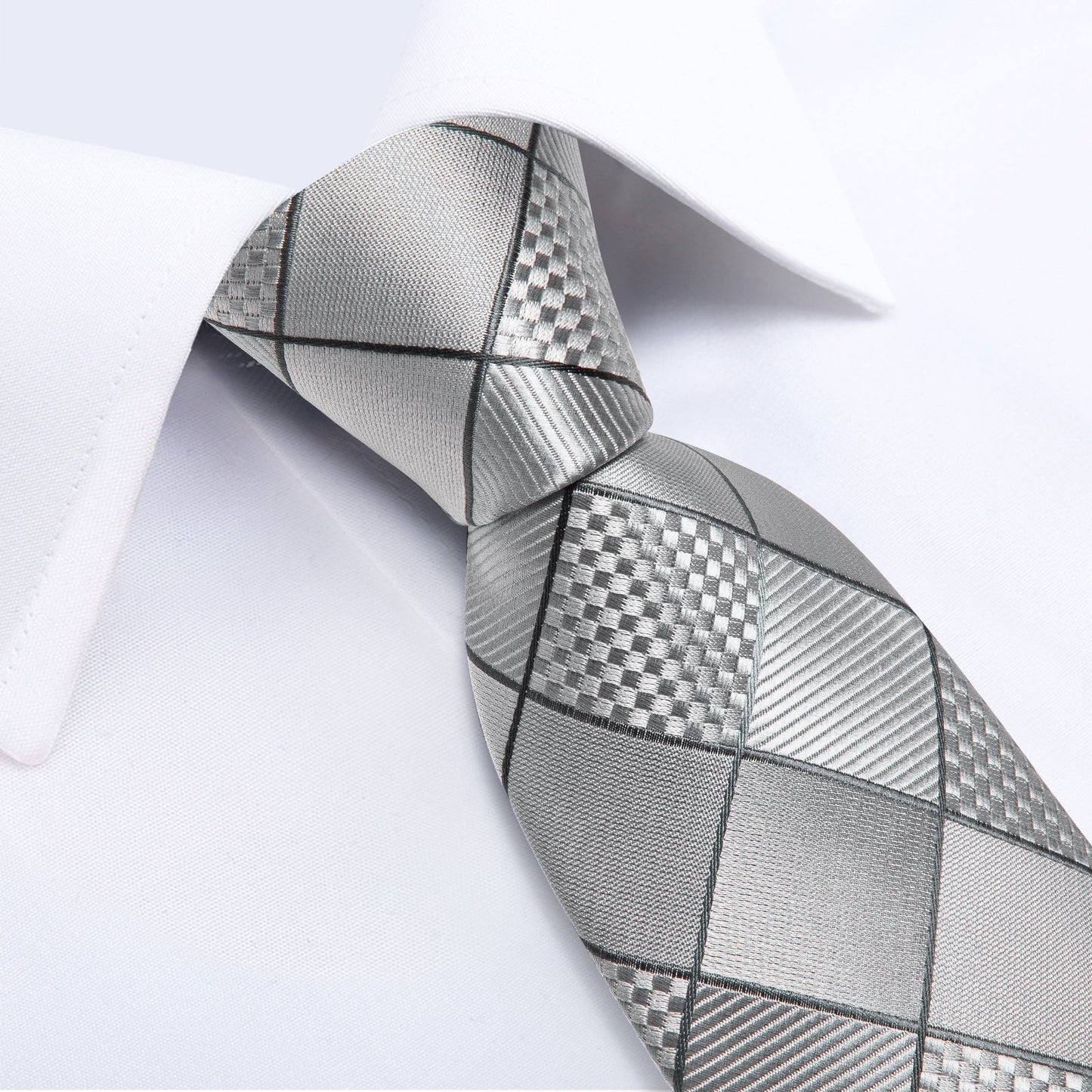 Silver Squares Tie Set tie sets - Sophisticated Gentlemen