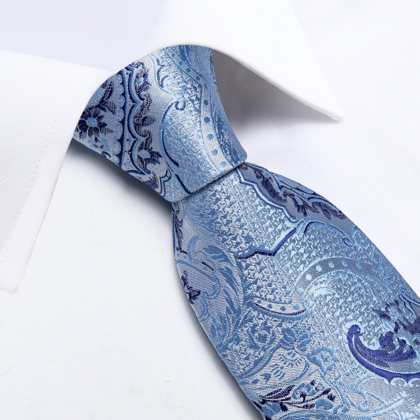 Baby Blue Paisley Tie Set tie set - Sophisticated Gentlemen